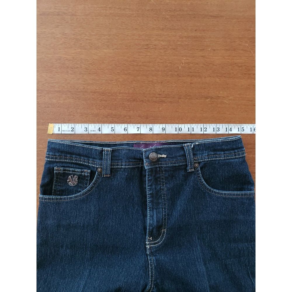 Vtg Gloria Vanderbilt Amanda Jeans Sz 6‎ Average Highwaist Blue Faux Rhinestones - Picture 6 of 10